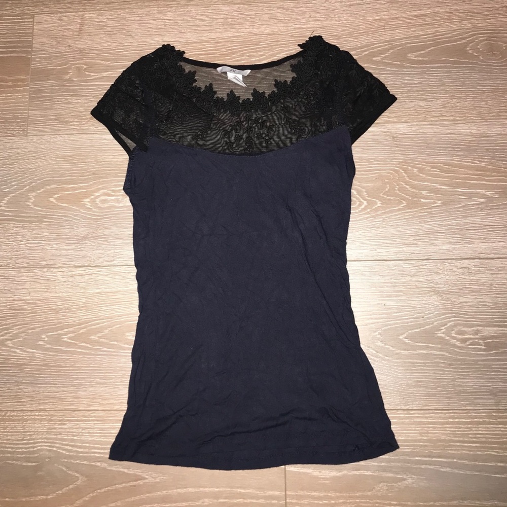 H&M dark blue with black lace top! Size small!
